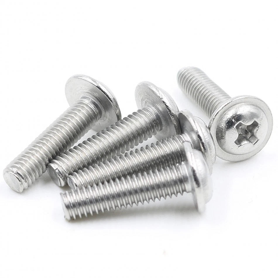 A4 Stainless Steel Phillips Pan Flanged Head Machine Screws M3 M4 M5
