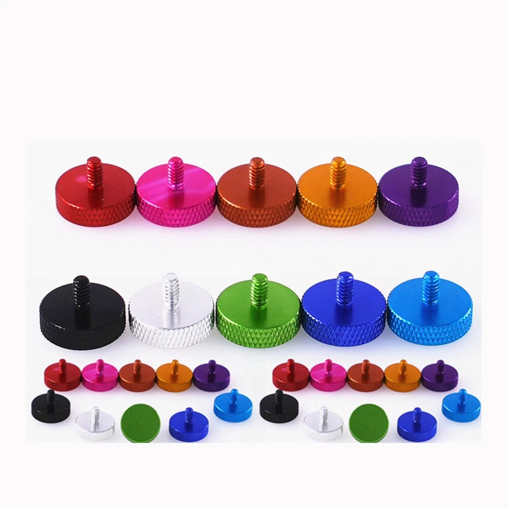 6 - 32 UNC Anodised Flat Knurled Thumb Screws 6mm — Aluminum, 10 Colors, PC Case Hand Grip - HomeDIYer