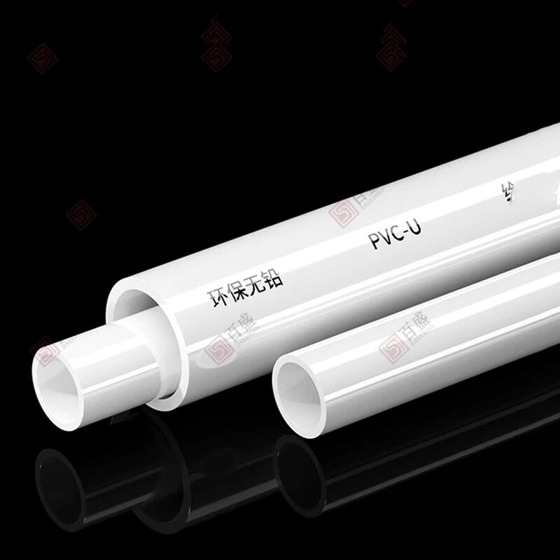 White PVC Round Tube Pipe — 200mm (7.9") Length | 9 Sizes Available