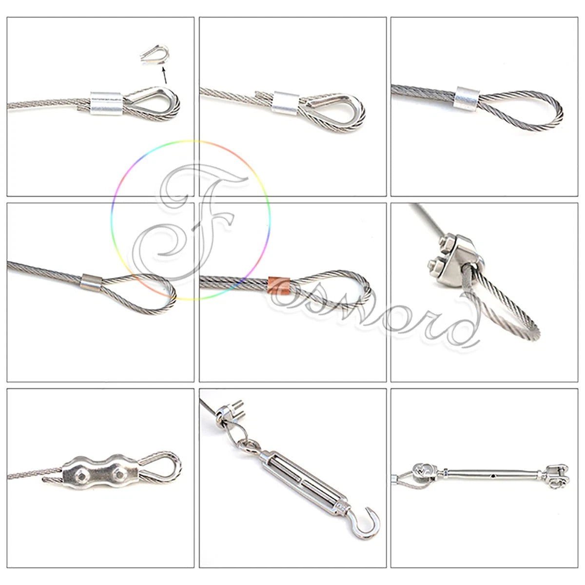 STAINLESS STEEL WIRE ROPE METAL CABLE BALUSTRADE FOR JAW/SWAGE FORK TURNBUCKLE