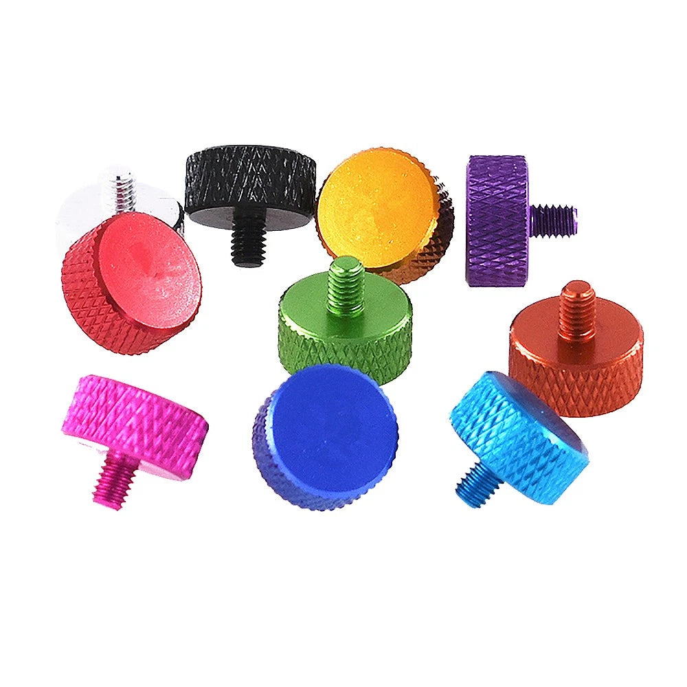 M3.5x4.5mm Aluminium Knurled Thumb Screws – Flat Head, Hand-Grip, PC Case