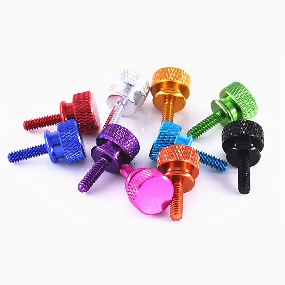 6 - 32 Knurled Thumb Screws — Aluminum Alloy, 3 Lengths, 10 Colors, DIY Hand Grip Knob Bolts - HomeDIYer