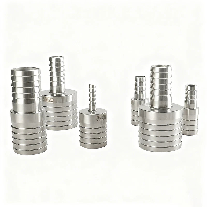 6mm~50mm Stainless Reducer Barbed Hose Joiner Connector Air Water Pipe Gas Tubi