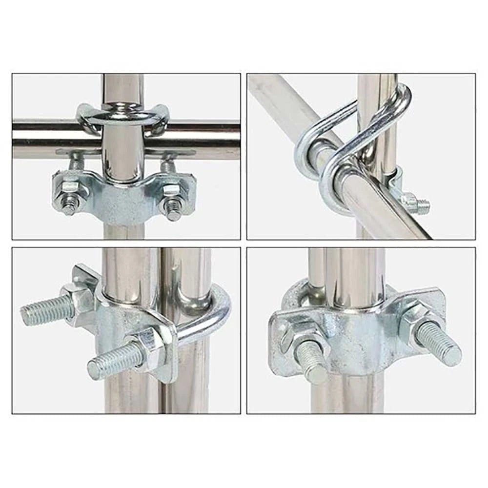 U - Bolt Pipe Clamp — Double & Single U - Shape Saddle Clamp for Greenhouse & Awning Frames - HomeDIYer