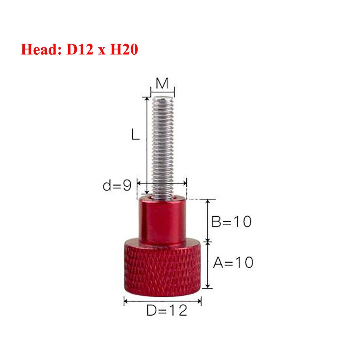 Knurled Thumb Screws with Aluminum Handle — Stainless Steel, M3 to M10