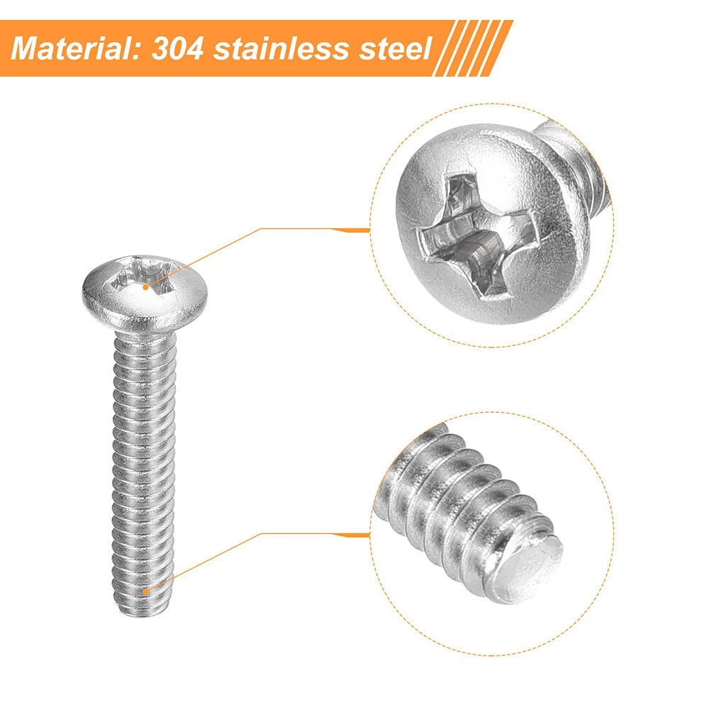 M4-M6 A2 Stainless Steel Phillips Pan Head Machine Screws | 304 SS Metric Bolts