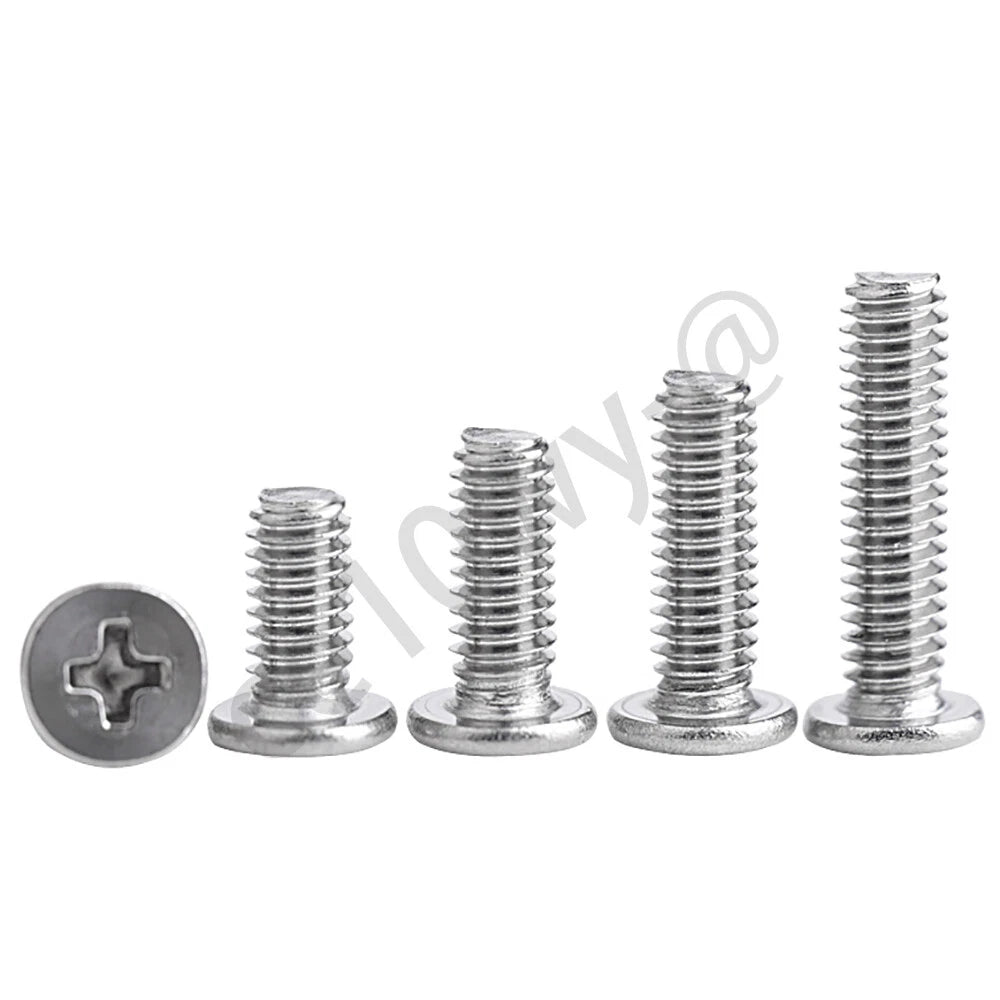 Phillips Low Wafer Head Machine Screws – M2 M2.5 M3 M4, 304 Stainless Steel for Low‑Profile Electronics & Appliances