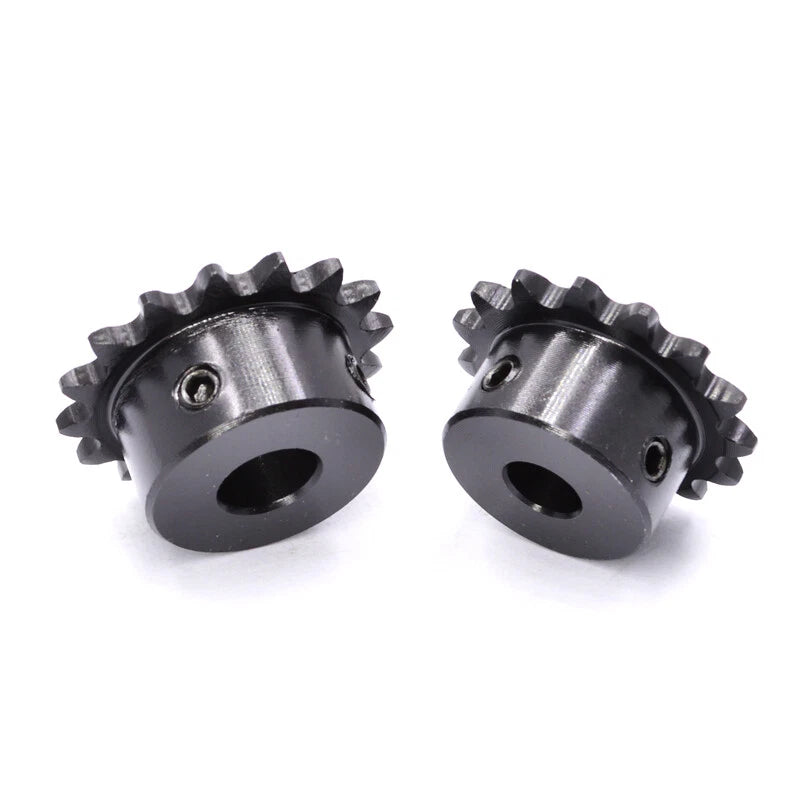 1/4" 04C Roller Chain Sprocket 10T - 23T Pitch 6.35mm M5 Thread Blacken 45 Steel