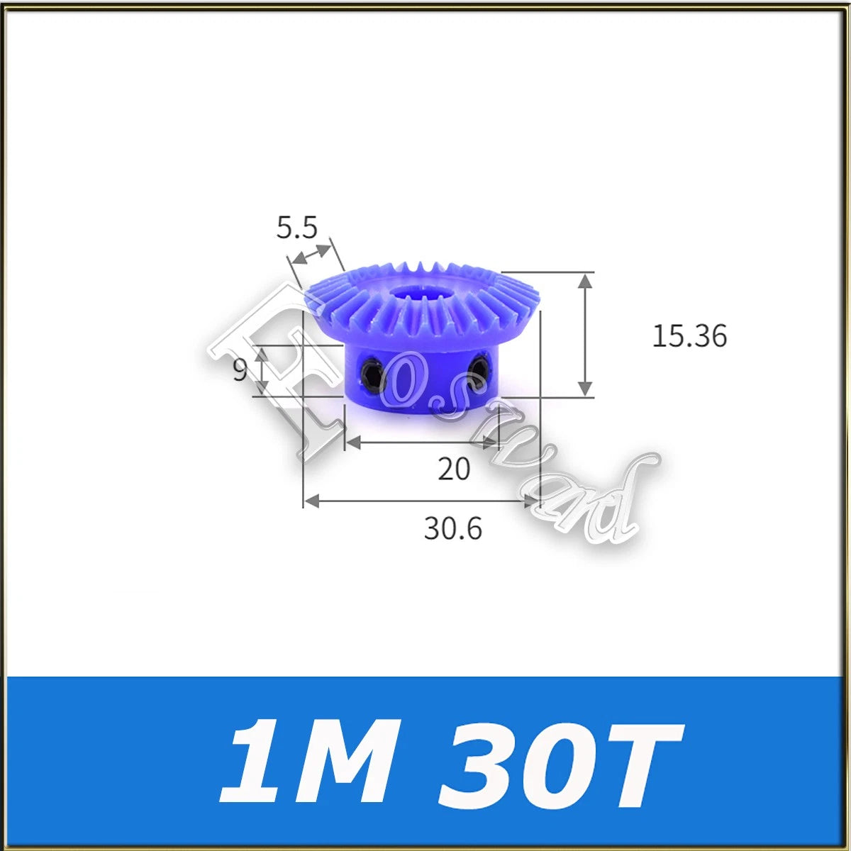 15M-40T Nylon Umbrella Tooth Bevel Gear Helical Motor Gear 1 Mod 1:2 Pairing