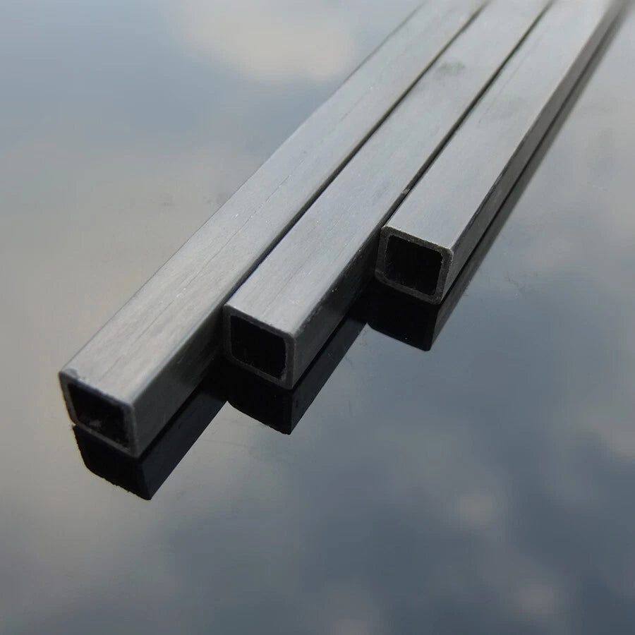 Black Carbon Fiber Square Tube 3mm–10mm OD | Hollow RC Model Pipe