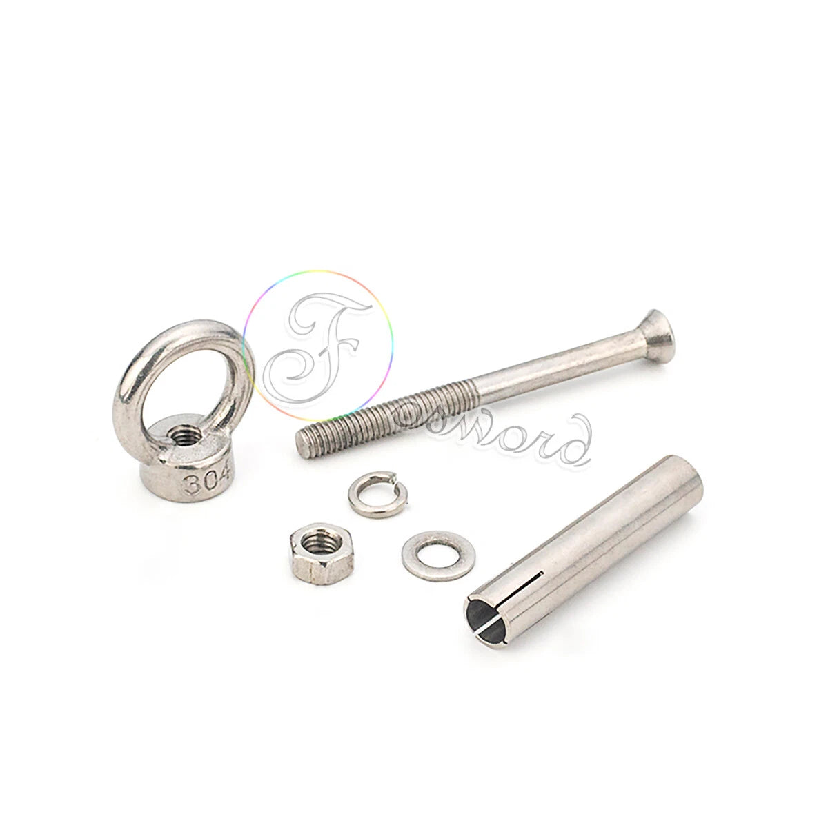 M8 M10 Closed Hook Eye Bolt Shield Anchor — 304 Stainless Steel Expansion Bolt