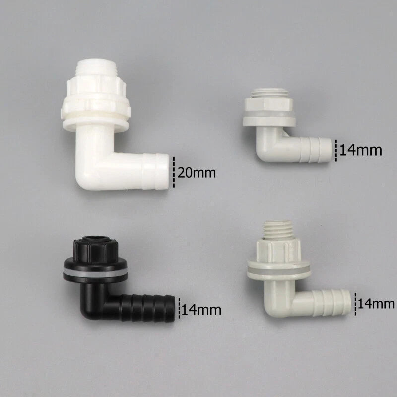 3/8" Elbow Hose Barb Fitting for Aquarium, Fish Tank & Pond — Black