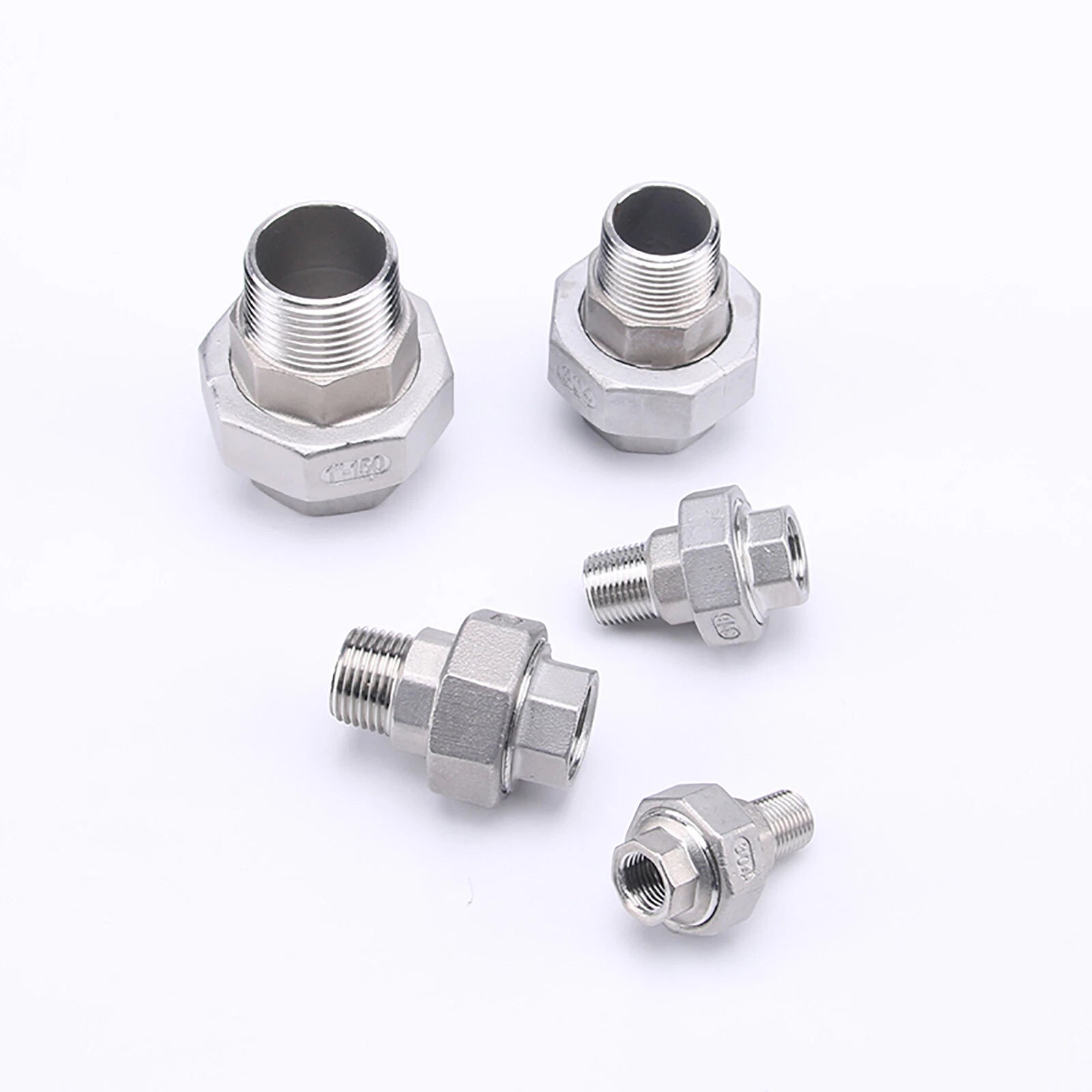 304 Stainless Steel BSP Female Male Union Connector Pipe Fitting — DN8 to DN50