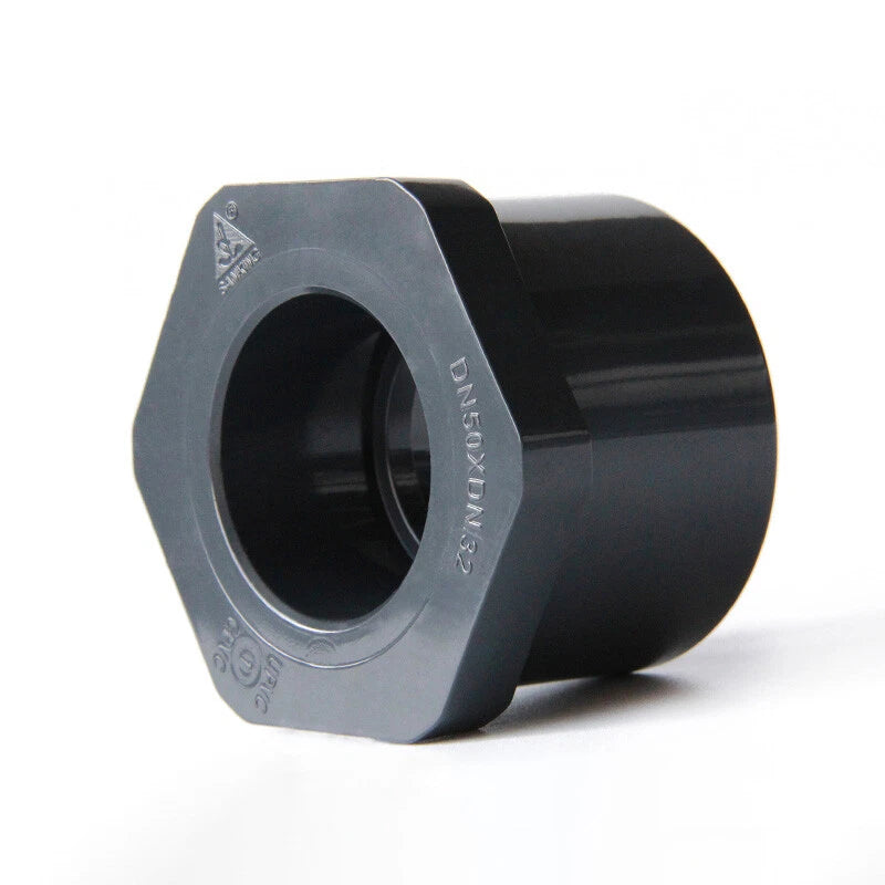 UPVC Pipe Eccentric Reducing Bushing Fittings Connector Joints 20-63mm Dark Grey