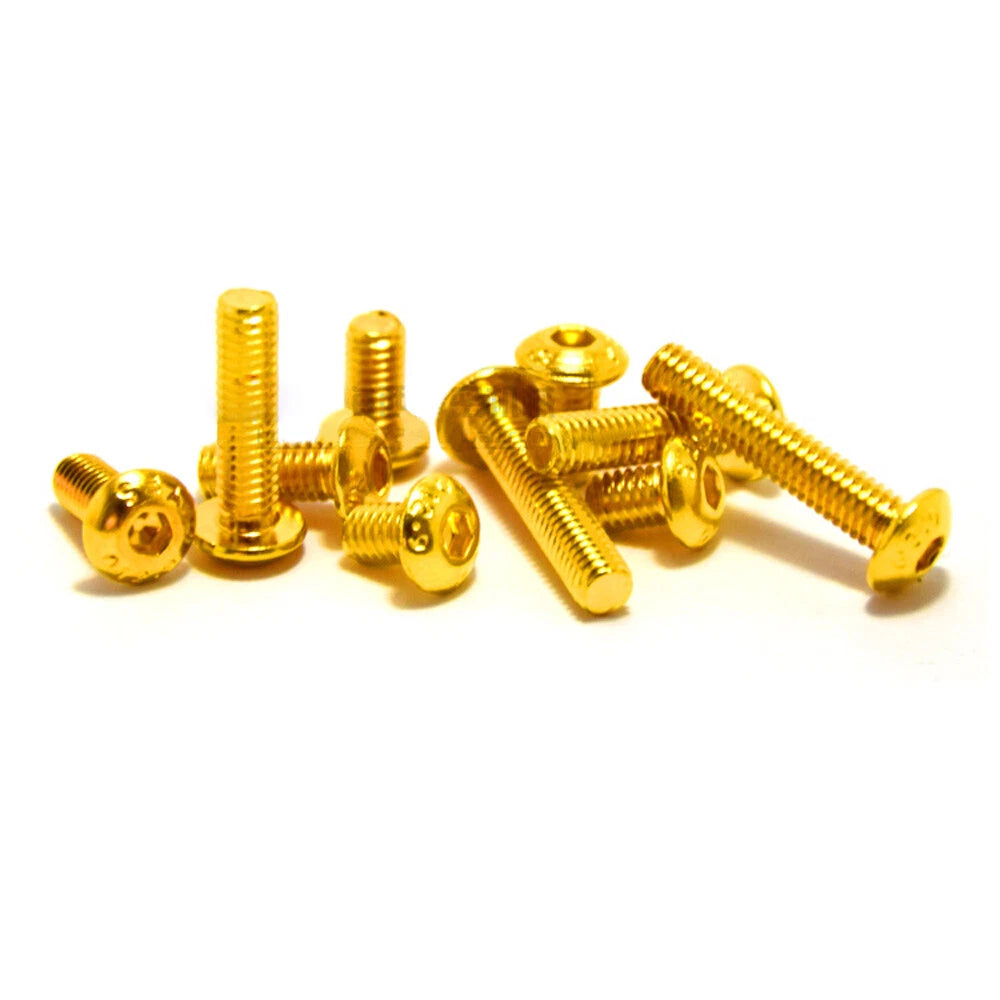 Titanium Gold Pan Head Hex Socket Machine Screws M2 M2.5 M3 M4 M5 — Gold Allen Drive Bolts 4mm to 35mm