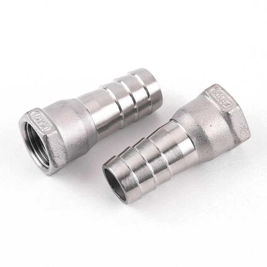 BSP 1/4"-2" Stainless Steel Female Thread x Barb Hose Tail Connector