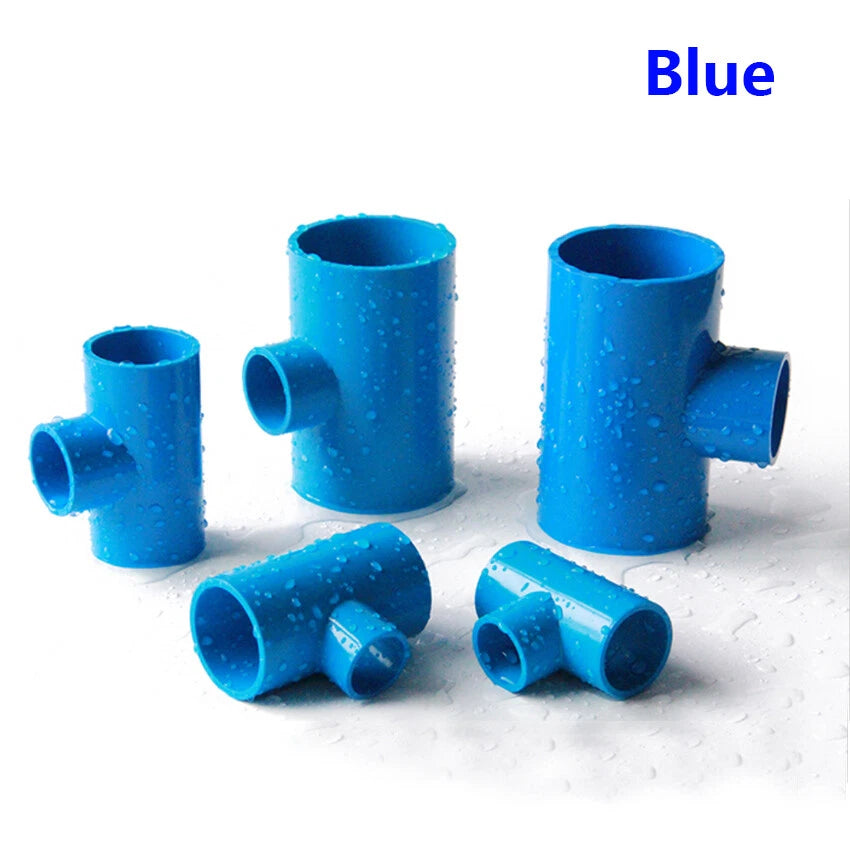 20mm to 110mm Reducing Tee Connectors PVC Plastic Pipe Fittings Blue White Gray