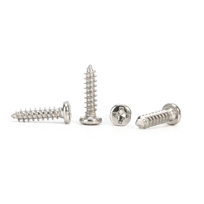 M1 M1.2 M1.4 M1.7 M2 M2.3 M2.6 M3 M3.5 M4 Pan Head Self Tapping Screws – Nickel Plated Carbon Steel