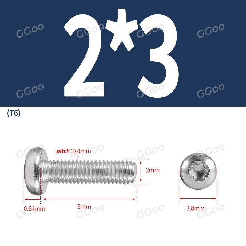 A2 Stainless Steel Torx Pan Head Machine Screws — M2 to M8, Six-Lobe Drive