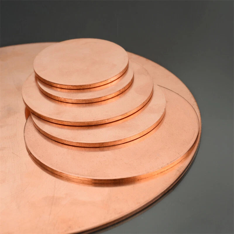 T2 Copper Round Plate Copper Disc Solid Metal Sheet Dia 10-300mm Thick 0.3-1.6mm