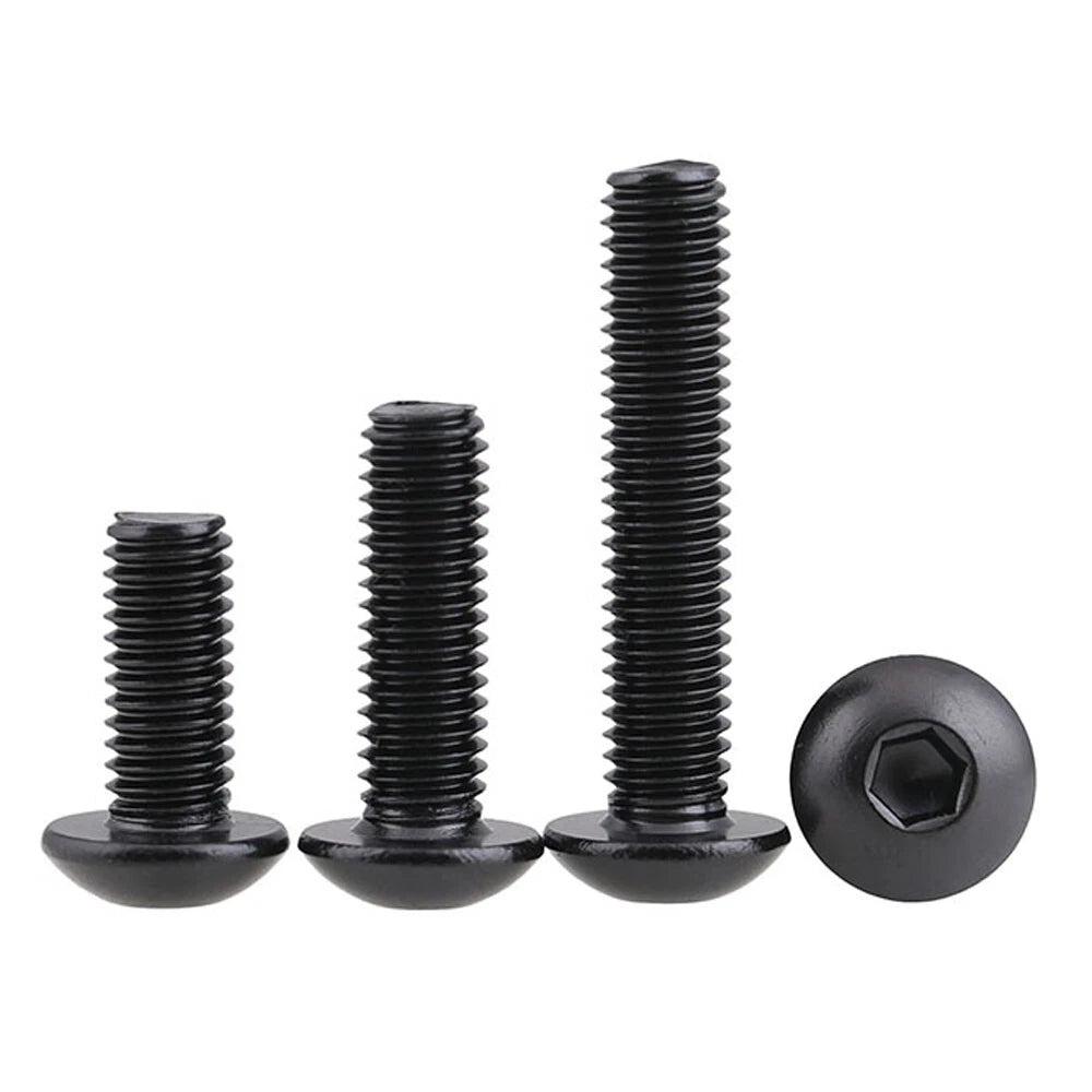 Button Head Hex Socket Machine Screws — M3 M4 M5 | A2 Stainless & Black | DIN 7380