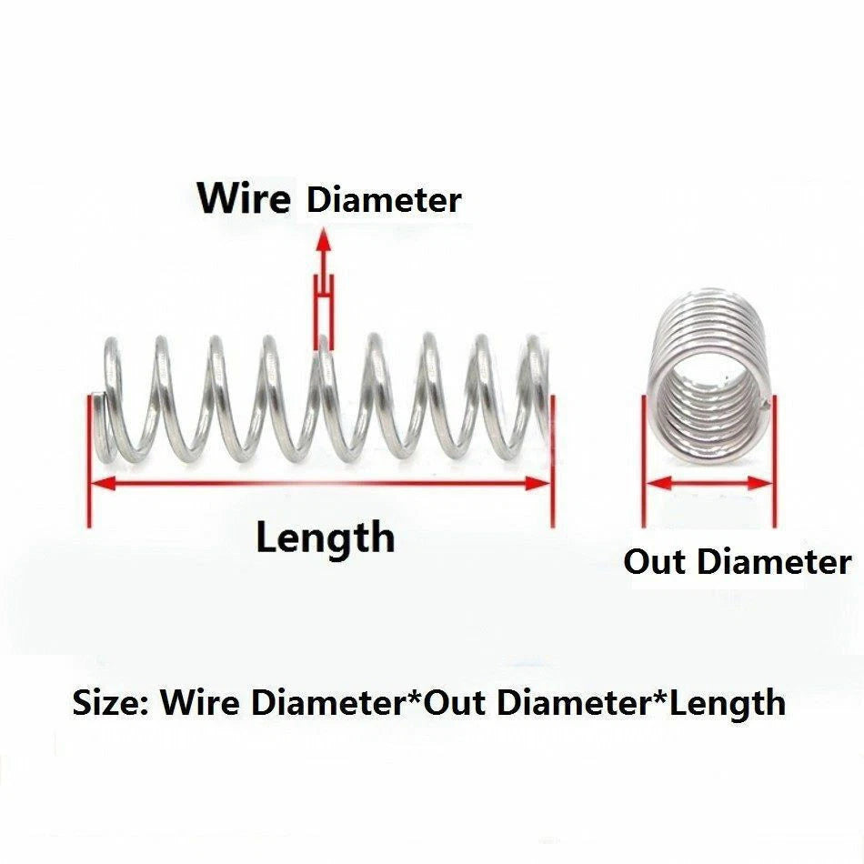 Wire Dia. 3mm OD 17-40mm Length 20-100mm Small Spring Compression Spring Steel