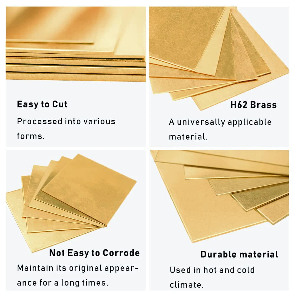 Shim Thick 0.3mm-10mm H62 Brass Metal Thin Sheet Foil Plate Model Making Various