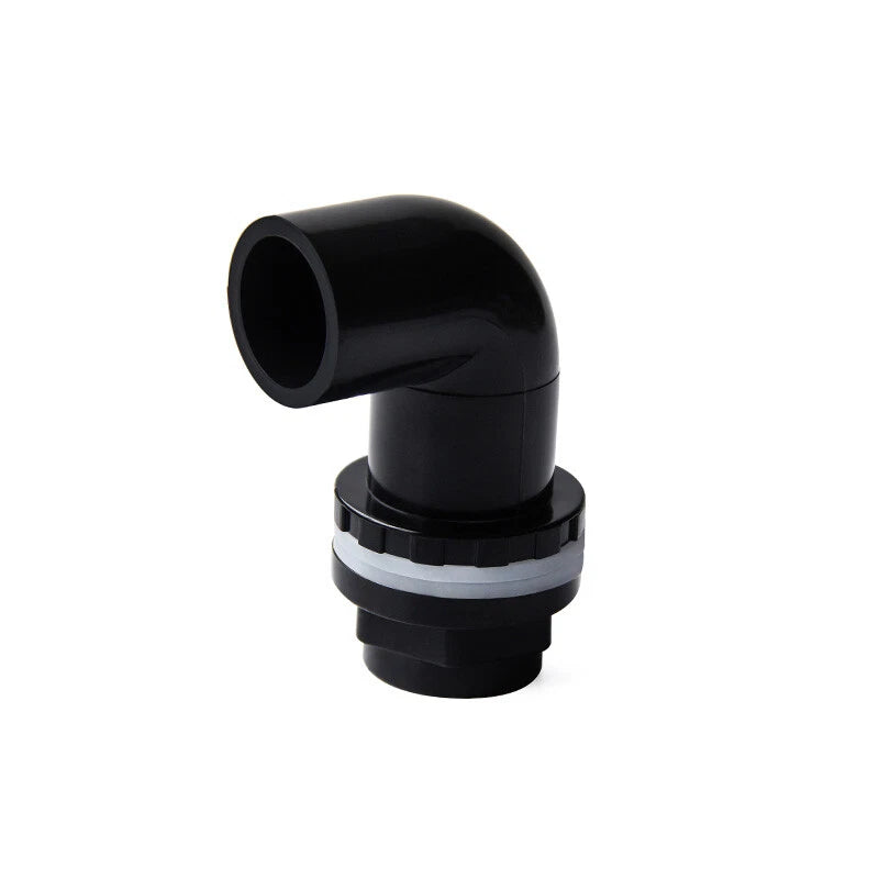 PVC 90°Elbow Pipe Fittings 20 25 32 40 50mm Tank Connector Bulkhead For Aquarium