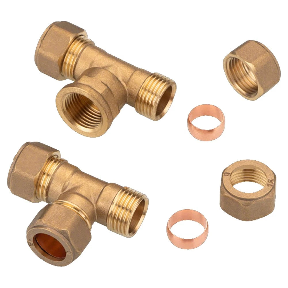 Brass Compression Fittings Reducing-Equal T Piece Female Coupling Connector