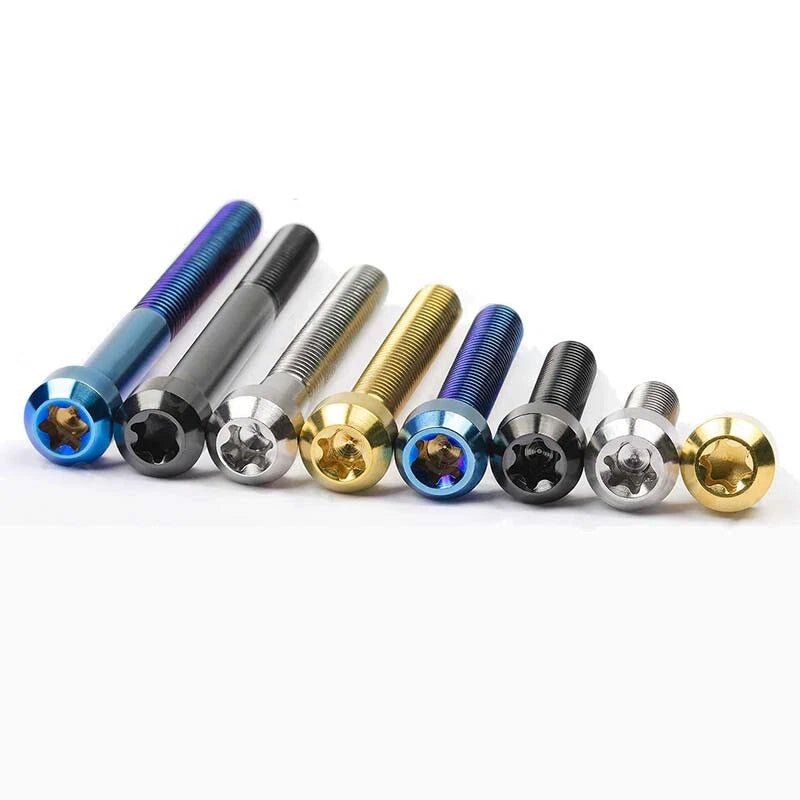 M6 Titanium Taper Cap Head Screws — T30 Torx Drive, M6×10mm to 80mm, 5 Colors - HomeDIYer