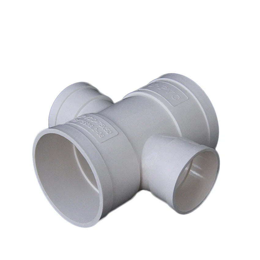 50-200mm PVC Drainage Pipe 4-Way Equal Reducer Connector Adapter Drain Fittings