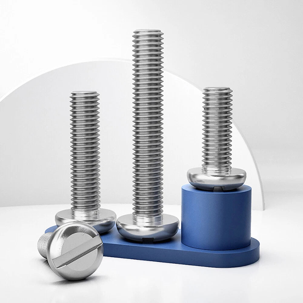 M4 M5 M6 M8 M10 A2 Stainless Steel Machine Screws - Slotted Pan Head Bolts DIN85