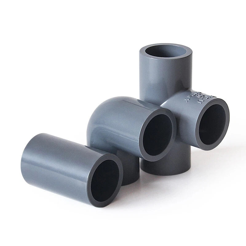 PVC Water Pipe Fittings Tee Straight Elbow Plumbing Couping ID 20 25 32 40 50mm