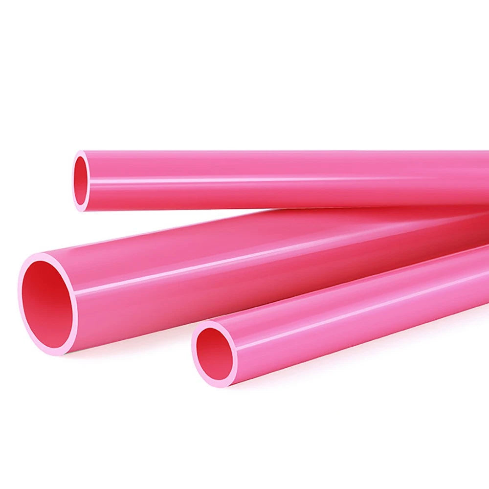 Pink PVC Round Tube Pipe – Rigid Tubing for Aquarium & DIY Plumbing, 20–50mm, 500mm Long
