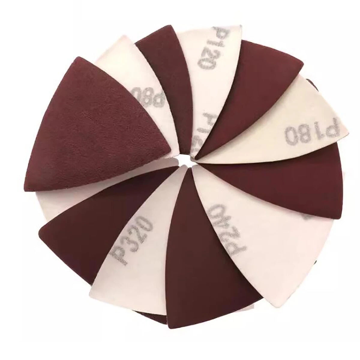 Hook and Loop 80mm Delta Sanding Sheets Triangular Sandpaper Pads 40-2000 Grit