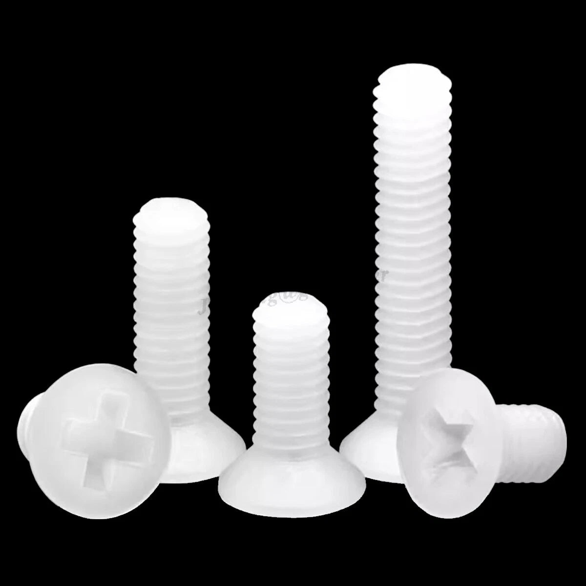 White Nylon Countersunk Phillips Machine Screws – M2 to M8, Non-Conductive & Corrosion-Free (PA66)