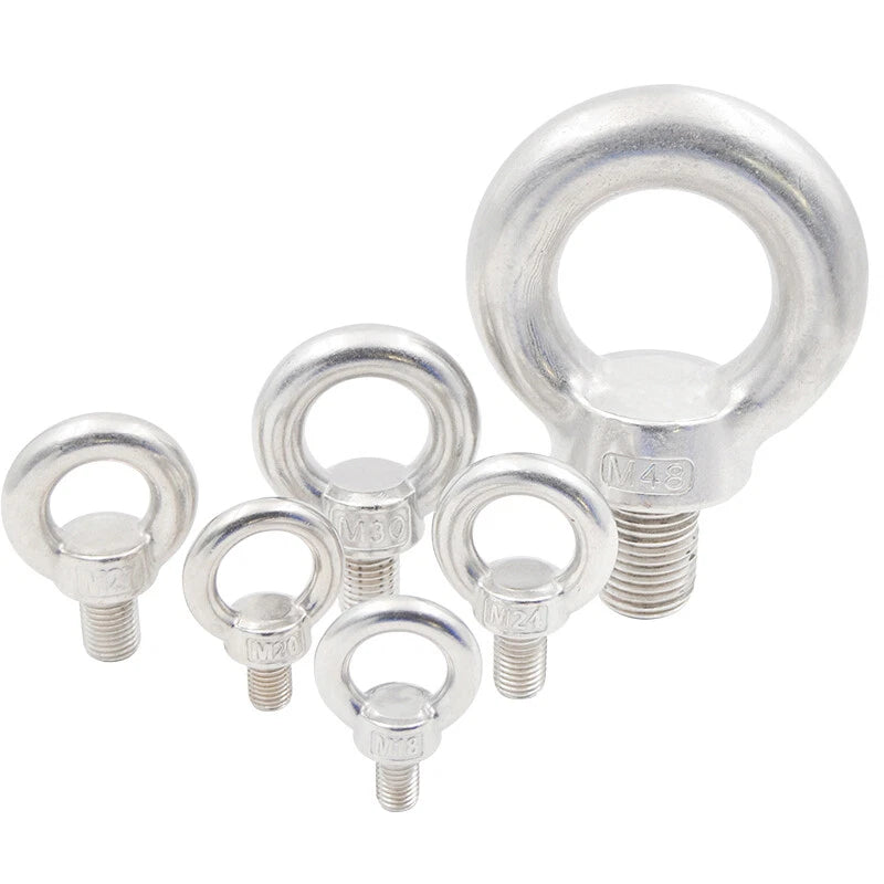 304 Stainless Steel Ring Screws M3 - M30 Eyelets Screw Heavy Duty Lifting Bolts
