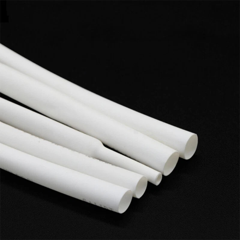 4:1 Ratio White Dual Wall Heat Shrink Tubing with Adhesive — Waterproof, φ4mm to φ20mm