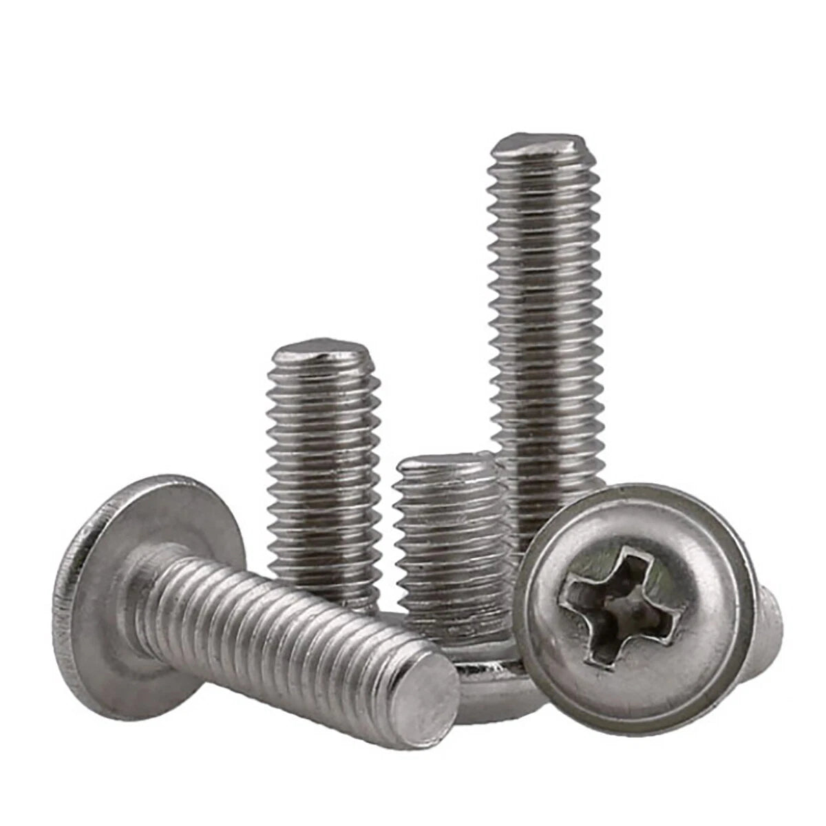 M2–M5 Flanged Phillips Button Head Machine Screws, 304 Stainless Steel