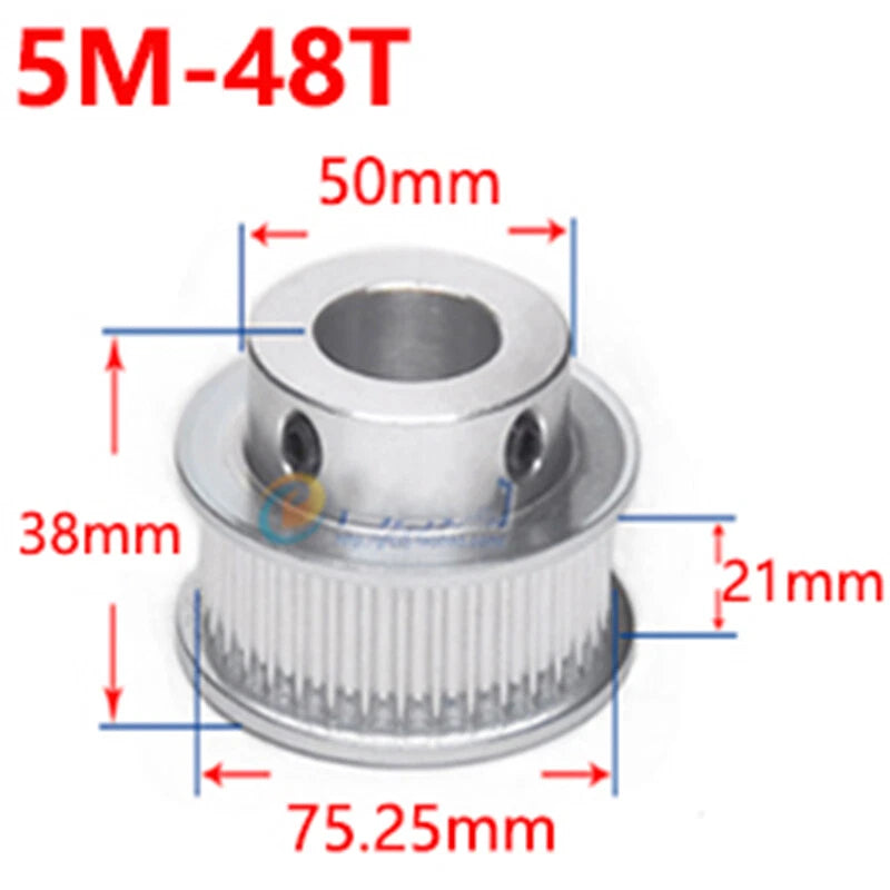 5M 46-75T Timing Pulley 20mm Belt Synchronous Wheel Gear 3D Printer Bore 5-28mm