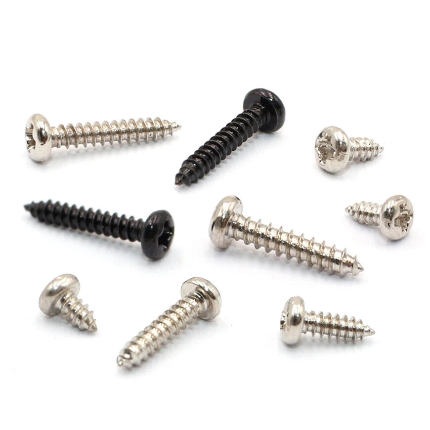 M2 Pan Head Self Tapping Computer Screws – Bright Nickel & Black Zinc