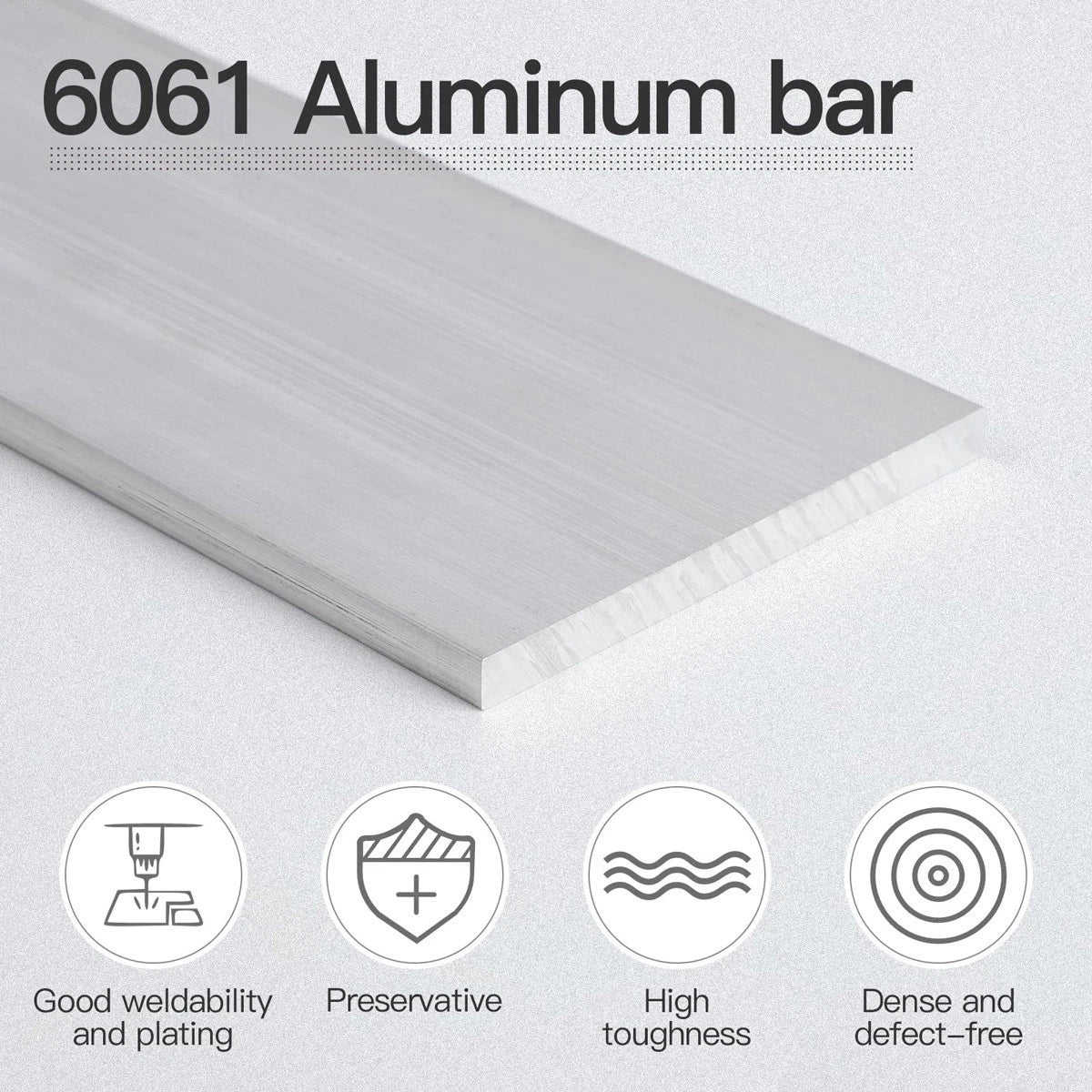 Aluminum Flat Bar Strip Plate Metal Sheet Width 10mm-200mm Long 500mm All Sizes