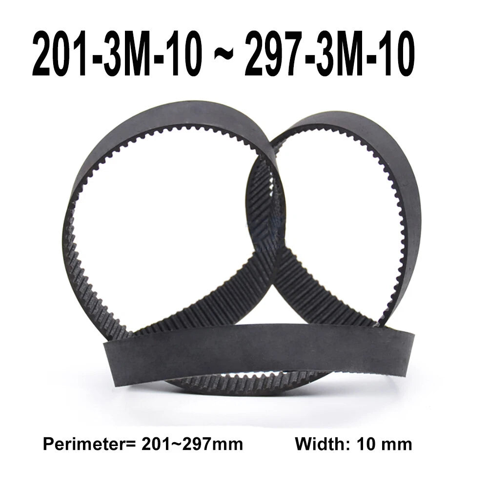 HTD 3M Timing Belt — 10 mm Wide, 201–297 mm Perimeter, Closed Loop Synchronous Belt