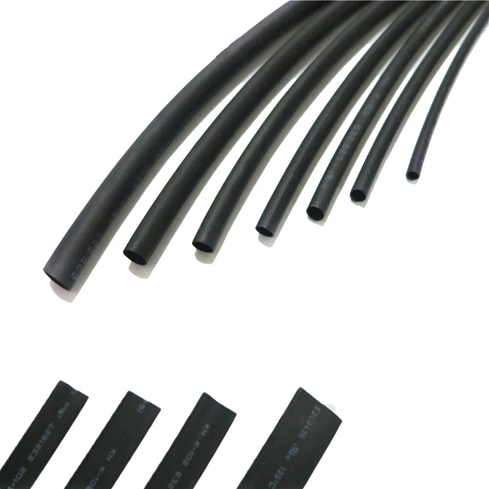 Black 2:1 Heat Shrink Tubing – Polyolefin Cable Sleeving, Dia 0.6mm to 120mm