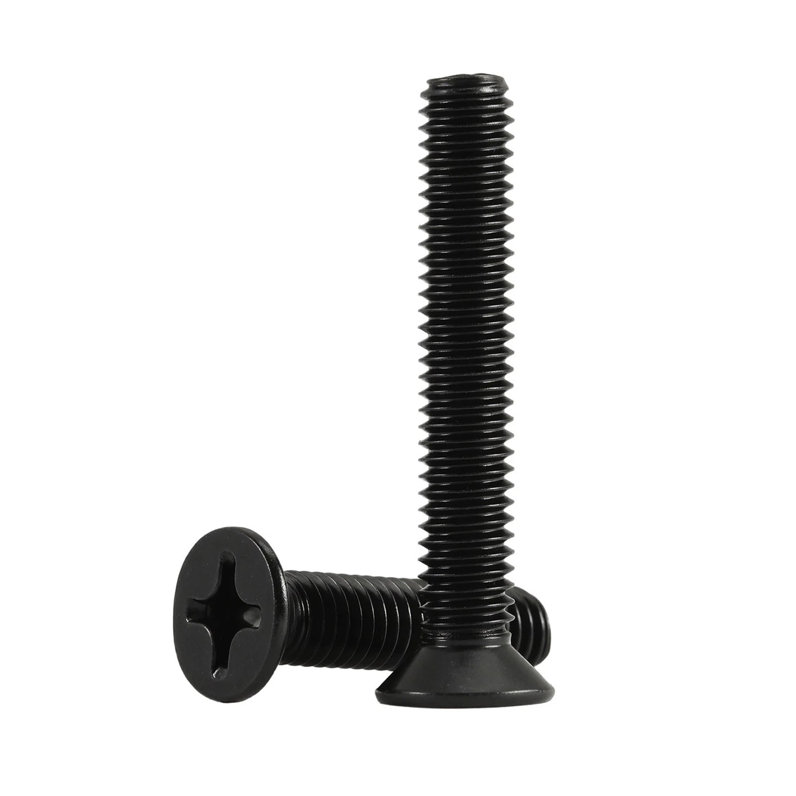 Black Phillips Flat Head Countersunk Machine Screws — Carbon Steel M1–M6