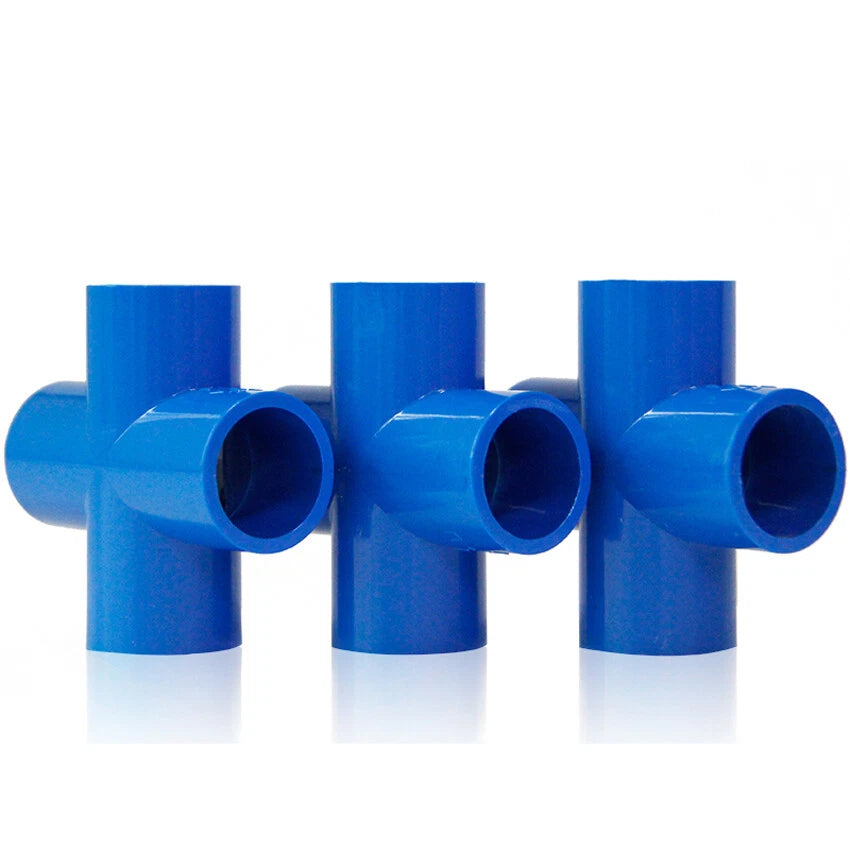 PVC 4-Way Equal Water Supply Pipe Fittings Adapter Connector Joint ID 20mm-160mm