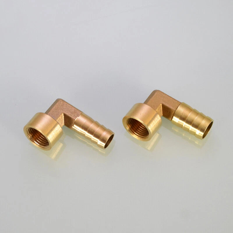 Brass Female Hose Barb Fittings – 90° Elbow & Straight Adapter, 1/4" to 1" NPT × 6–32mm