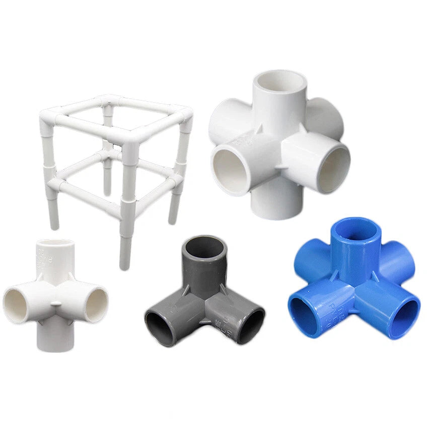 PVC 3 4 5 6-Way Equal Water Supply Pipe Fittings Adapter Connector ID 20mm-50mm