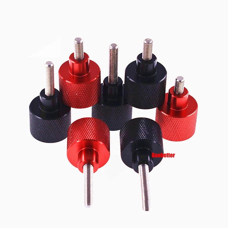 M3 Knurled Thumb Screws – Aluminium & Stainless Steel Hand Grip Knob Bolts | Black & Red
