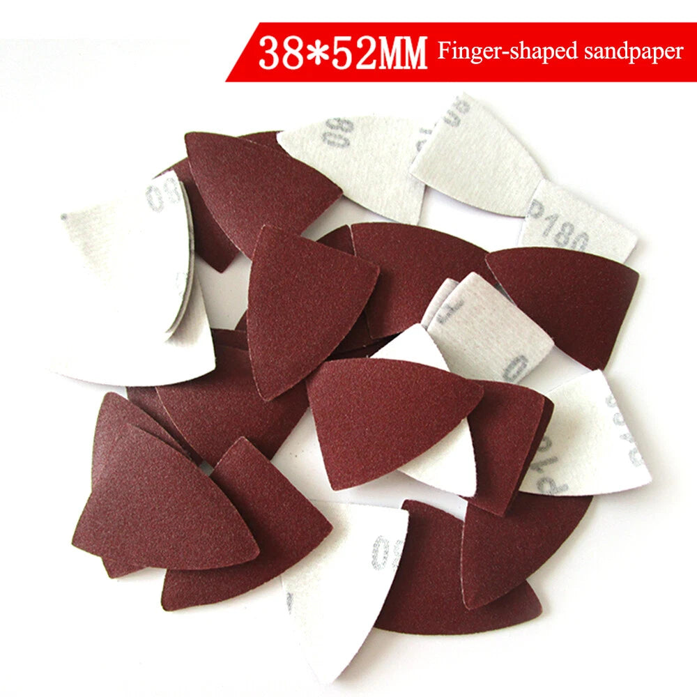 38x52mm Sanding Sheets Finger Pad Multitool Dry Sandpaper 80 120 180 240 Grit